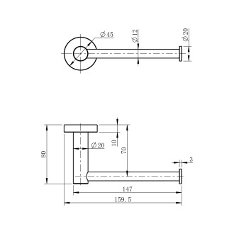 X-ROUND držák toaletního papíru, bez krytu, chrom XR723