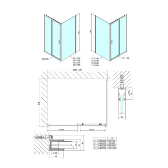 EASY obdélníkový sprchový kout 1100x800mm L/P varianta, sklo Brick EL1138EL3238