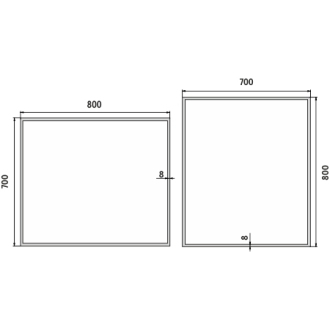 Nimco ZPC 13003-90 Černé LED zrcadlo 800x700