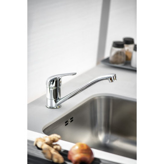 HOFFER stojánková dřezová baterie, 221mm, otočné ramínko, chrom 424.050.1