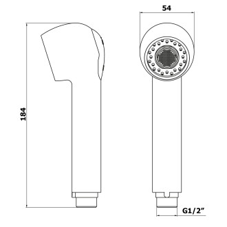 HOFFER výsuvná sprcha dřezové baterie 1/2", 2 režimy, chrom 424.070.2