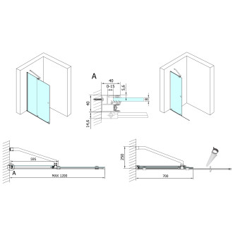 MODULAR SHOWER zástěna s pojezdy 1200 mm MS5-120
