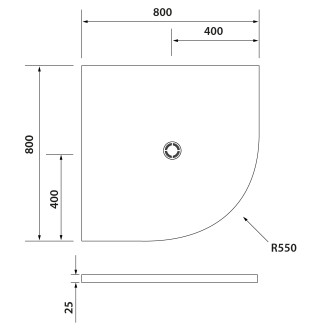 FLEXIA vanička z litého mramoru čtvrtkruh, s možností úpravy rozměru, 80x80cm, R550 91171