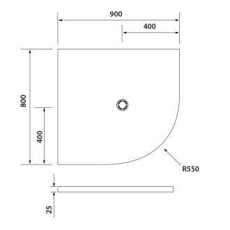 FLEXIA vanička z litého mramoru čtvrtkruh, s možností úpravy, 90x80cm, R550, levá 91191