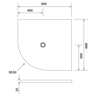 FLEXIA vanička z litého mramoru čtvrtkruh, s možností úpravy, 90x80cm, R550, pravá 91231