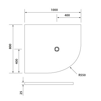 FLEXIA vanička z litého mramoru čtvrtkruh, s možností úpravy, 100x80cm, R550, levá 91241
