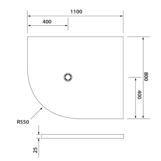 FLEXIA vanička z litého mramoru čtvrtkruh, s možností úpravy, 110x80cm, R550, pravá 91271