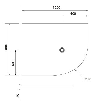 FLEXIA vanička z litého mramoru čtvrtkruh, s možností úpravy, 120x80cm, R550, levá 91281