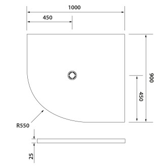 FLEXIA vanička z litého mramoru čtvrtkruh, s možností úpravy, 100x90cm, R550, pravá 91331