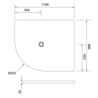 FLEXIA vanička z litého mramoru čtvrtkruh, s možností úpravy, 110x90cm, R550, pravá 91361