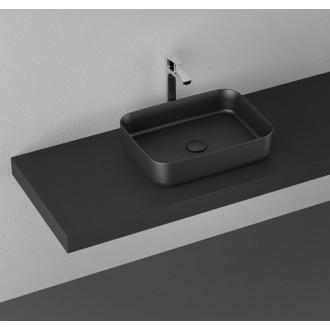 INFINITY RECTANGLE keramické umyvadlo na desku, 50x36cm, černá mat 10NF65050-2N