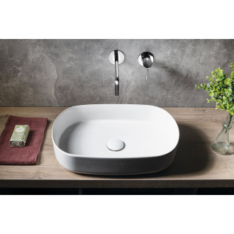 INFINITY OVAL keramické umyvadlo na desku, 55x36cm, bílá 10NF65055
