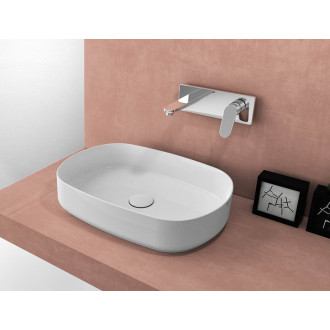 INFINITY OVAL keramické umyvadlo na desku, 55x36cm, bílá 10NF65055