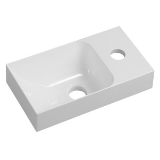 PICCOLINO umývátko 30,8x17cm, litý mramor, baterie vpravo, bílá PK305