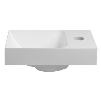 PICCOLINO umývátko 30,8x17cm, litý mramor, baterie vpravo, bílá PK305