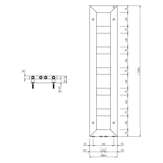 BLOCK otopné těleso 280x1330 mm, bílá mat IR183