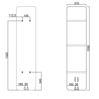 TABELLA otopné těleso 370x1590 mm, černá mat MI1539