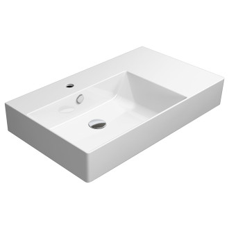 KUBE X keramické umyvadlo 80x47cm, s odkládací plochou vpravo, bílá ExtraGlaze 9456111