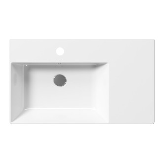 KUBE X keramické umyvadlo 80x47cm, s odkládací plochou vpravo, bílá ExtraGlaze 9456111