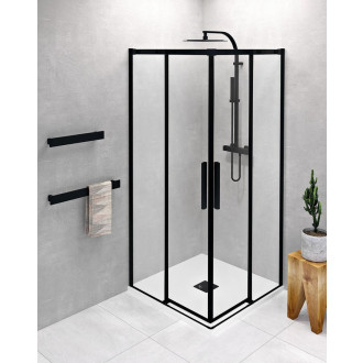 ALTIS BLACK čtvercový sprchový kout 900x900 mm, rohový vstup, čiré sklo AL1592BAL1592B