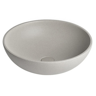 TURF betonové umyvadlo na desku, včetně výpusti, ? 44cm, bílý pískovec AR437