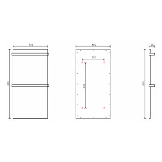 ELMIS elektrický sušák ručníků 400x800 mm, 120 W, hliník, černá mat EB430