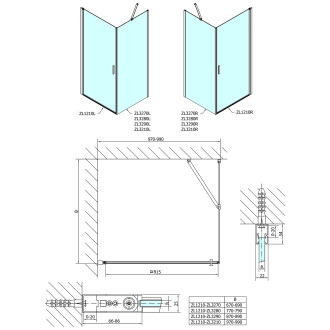 ZOOM obdélníkový sprchový kout 1000x700mm, L/P varianta ZL1210ZL3270