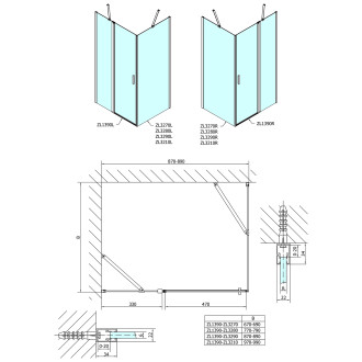 ZOOM čtvercový sprchový kout 900x900mm, L/P varianta ZL1390ZL3290