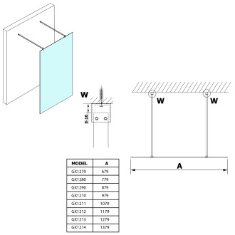 VARIO čiré sklo 800x2000mm GX1280