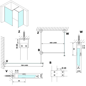 VARIO čiré sklo 800x2000mm GX1280
