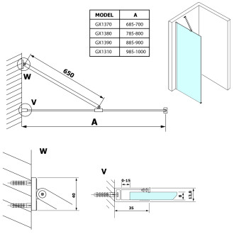 VARIO kouřové sklo 900x2000mm GX1390