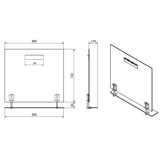 WEGA zrcadlo s policí 800x800mm, černá mat 60092-8B