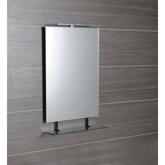 WEGA zrcadlo s policí 800x800mm, černá mat 60092-8B