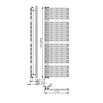 TUBINI otopné těleso 596x1454 mm, Antracit DC325T