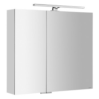 MIRRÓ galerka s LED osvětlením, 80x70x16cm, bílá MC080-0030