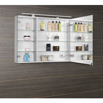 MIRRÓ galerka s LED osvětlením, 90x70x16cm, bílá MC090-0030
