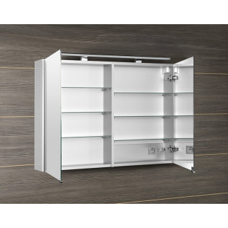 MIRRÓ galerka s LED osvětlením, 100x70x16cm, bílá MC100-0030