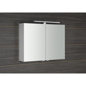 RIWA galerka s LED osvětlením, 81x70x17cm, bílá lesk RIW080-0030