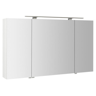 RIWA galerka s LED osvětlením, 3x dvířka, 121x70x17cm, bílá lesk RIW120-0030