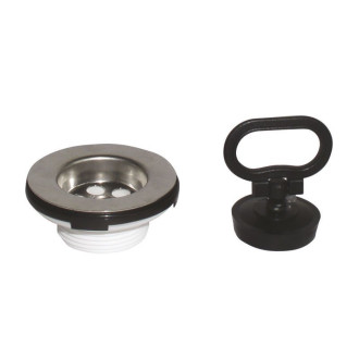 Dřezová výpust 6/4", zátka s uchem, nerez 155.120.0