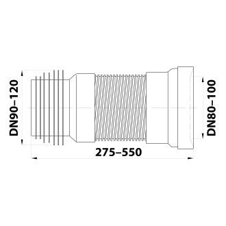 WC roztažitelné flexi dopojení, 275-550mm 159.325.0