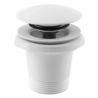 Vanová výpust 6/4", click-clack, pro vany bez přepadu, bílá mat 71704W