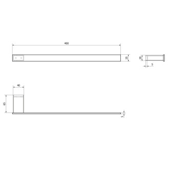 BELLA držák ručníků 400x25 mm, bílá FA311W