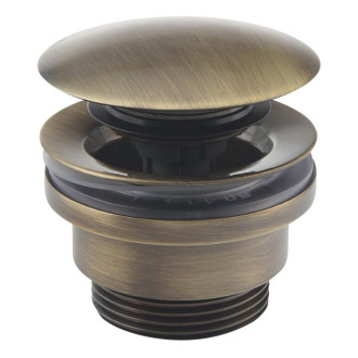 Umyvadlová výpust 5/4“, tichý click-clack, velká zátka, 5-65mm, bronz UD425S92