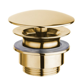 Umyvadlová výpust 5/4“, neuzavíratelná, velká krytka, tl.5-55mm, zlato UD52552