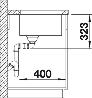 Blanco SUBLINE 350/350-U dřez pod desku černá granit 525 987