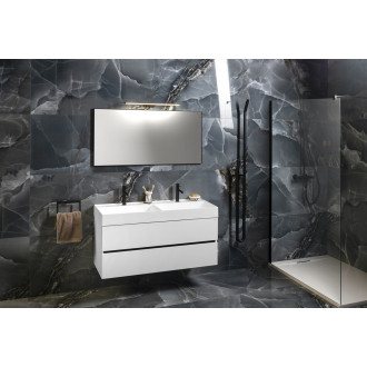 GODIVA dvojumyvadlo, litý mramor, 119x44cm, bílá GU119
