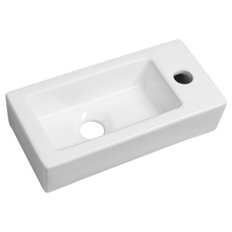 ZOE keramické umývátko 37x18 cm, otvor pro baterii vpravo, bílá AR495