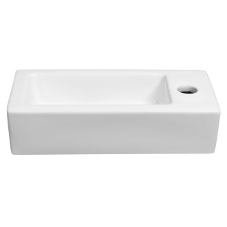 ZOE keramické umývátko 37x18 cm, otvor pro baterii vpravo, bílá AR495
