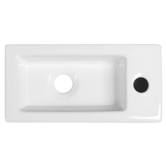 ZOE keramické umývátko 37x18 cm, otvor pro baterii vpravo, bílá AR495